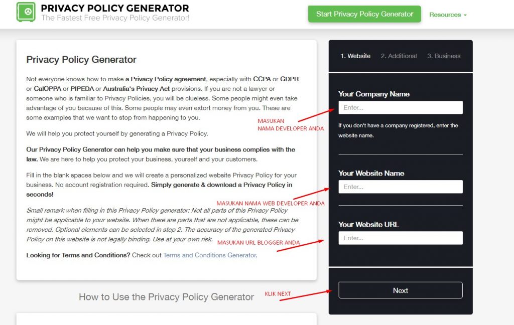 Cara Membuat Privacy Policy untuk Admob 6 Membuat Privacy Policy untuk Admob