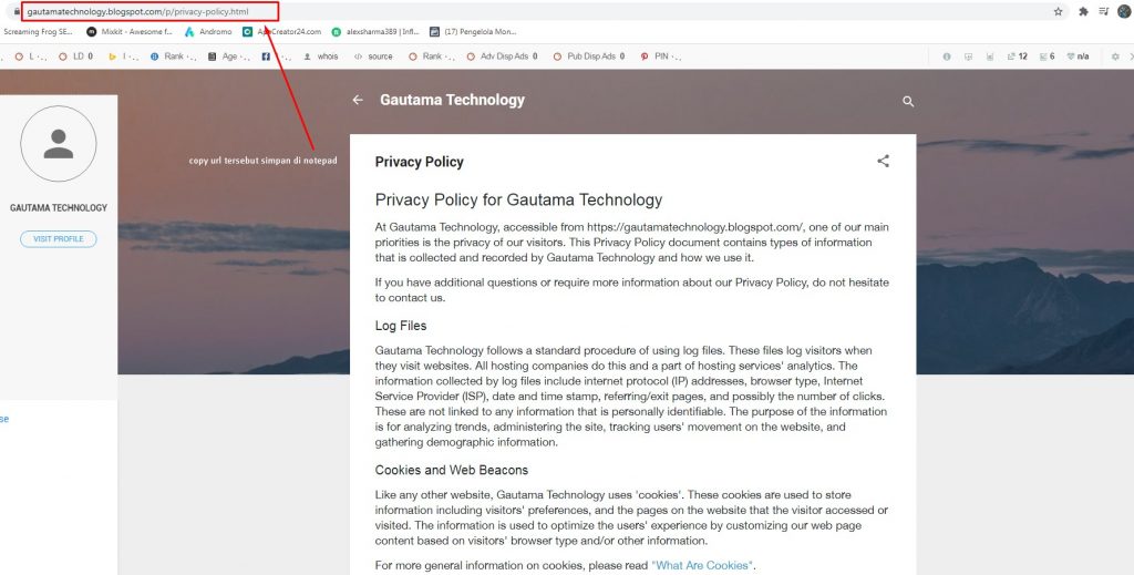 Cara Membuat Privacy Policy untuk Admob 13 Cara Membuat Privacy Policy untuk Admob 12